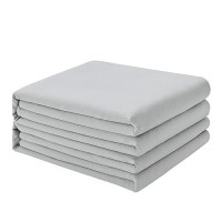 Freshculture Queen Flat Sheets Only 2 Pack - Hotel Quality Flat Bed Sheets - Brushed Microfiber - Ultra Soft & Breathable - Wrinkle-Free - Easy Care - Flat Sheets Only Queen Size (Light Grey)