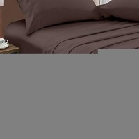 Freshculture Queen Flat Sheets Only 2 Pack - Hotel Quality Flat Bed Sheets - Brushed Microfiber - Ultra Soft & Breathable - Wrinkle-Free - Easy Care - Flat Sheets Only Queen Size (Brown)