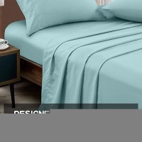 Freshculture King Flat Sheets Only 2 Pack - Hotel Quality Flat Bed Sheets - Brushed Microfiber - Ultra Soft & Breathable - Wrinkle-Free - Easy Care - Flat Sheets Only King Size (Spa Blue)