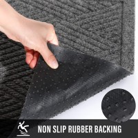 Hiyard Sturdy Front Door Mat Absorbent Muddy Dirt Resist Welcome Door Mats Outdoor Indoor Stain And Fade Resistant Nonslip R