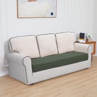 Easy-Going 100% Waterproof Oversized Sofa Seat Cushion Slipcovers Couch Cushion Cover Stretch Furniture Protector For Kids  Pets (Oversized Sofa Cushion  Grayish Green)