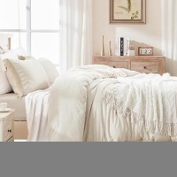 Andency California King Comforter Set Beige - 3 Pieces Cal King Boho Tassel Lightweight Bedding Comforter Sets  Oversized All Season Soft Fluffy Bed Set (104X96In Comforter & 2 Pillowcases)