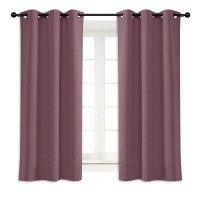 Nicetown Kitchen Blackout Window Curtain Panel Dry Rose 1 Panel 42 By 63 Inches Long Home Fashion Thermal Insulated Solid Gr