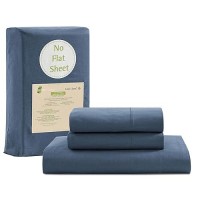 Lane Linen Full Fitted Sheet 100 Organic Cotton 3Pc Set 1 Fitted Sheet 2 Pillowcases Percale Weave Full Bed Bottom Sheet