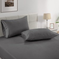 Lane Linen Full Fitted Sheet 100 Organic Cotton 3Piece Set 1 Fitted Sheet 2 Pillowcases Percale Weave Full Bed Bottom Sh