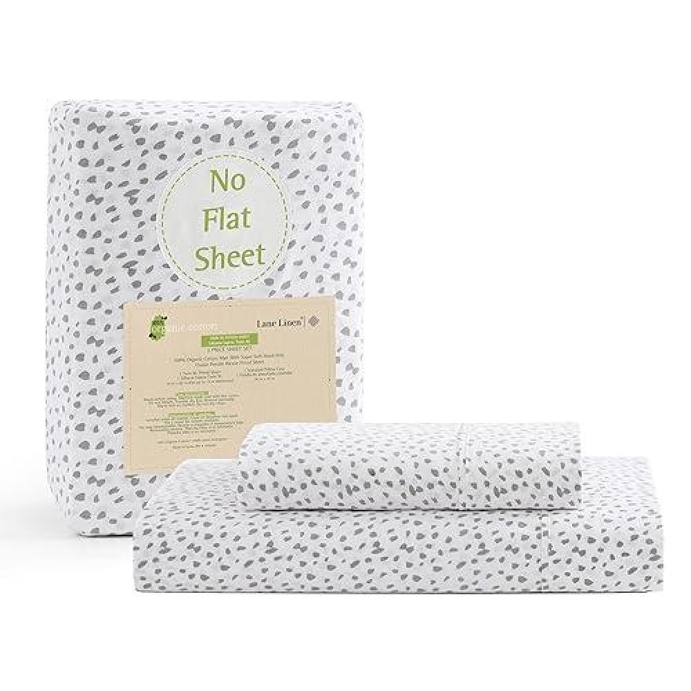 Lane Linen Twin Xl Fitted Sheet 100 Organic Cotton 2Piece Set 1 Fitted Sheet 1 Pillowcase Percale Weave Soft Breathable