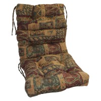 Blazing Needles Multi-Section Tufted Chair Cushion, 22 X 45, Abstracted Earth Tones