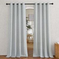 Nicetown Linen Light Gray Curtains For Living Room Grommet Top Flax Linen Blend Semi Sheer Eclectic Drapes Privacy With Light F