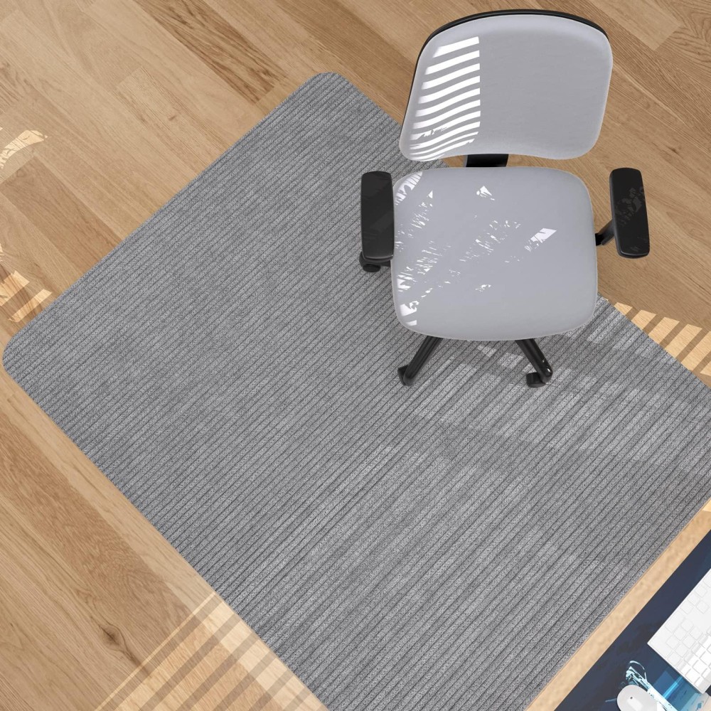 Placoot Desk Chair Mat For Hardwood Floor Corduroy Surface 1/6\ Thick 55\