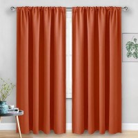 Jiuzhen Fall Curtains 60 Inches Wide Thermal Insulated Room Darkening Rod Pocket Curtains For Bedroom Living Room Set Of 2 Pa