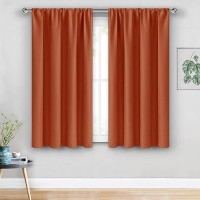 Jiuzhen Fall Curtains For Bedroom Thermal Insulated Room Darkening Rod Pocket Curtains For Living Room Set Of 2 Panels With T