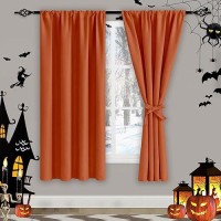 Jiuzhen Fall Curtains For Bedroomliving Room Thermal Insulated Room Darkening Rod Pocket Curtains For Living Room Set Of 2 P