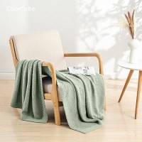 Cozecube Sage Throw Blanket For Couch Soft Cozy Cable Knit Throw Blanket For Bed Sofa Living Room Lightweight Warm Decorative