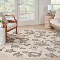 Nourison Aloha Indooroutdoor Beige 710 X Round Area Rug Easy Cleaning Non Shedding Bed Room Living Room Dining Room Ba