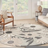 Nourison Aloha Indooroutdoor Beige 710 X Round Area Rug Easy Cleaning Non Shedding Bed Room Living Room Dining Room Ba