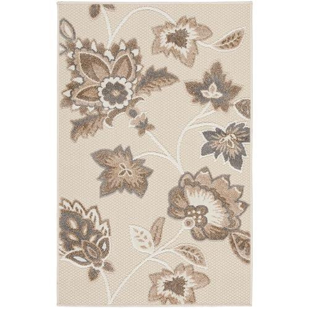 Nourison Aloha Indooroutdoor Beige 28 X 4 Area Rug Easy Cleaning Non Shedding Bed Room Living Room Dining Room Backya