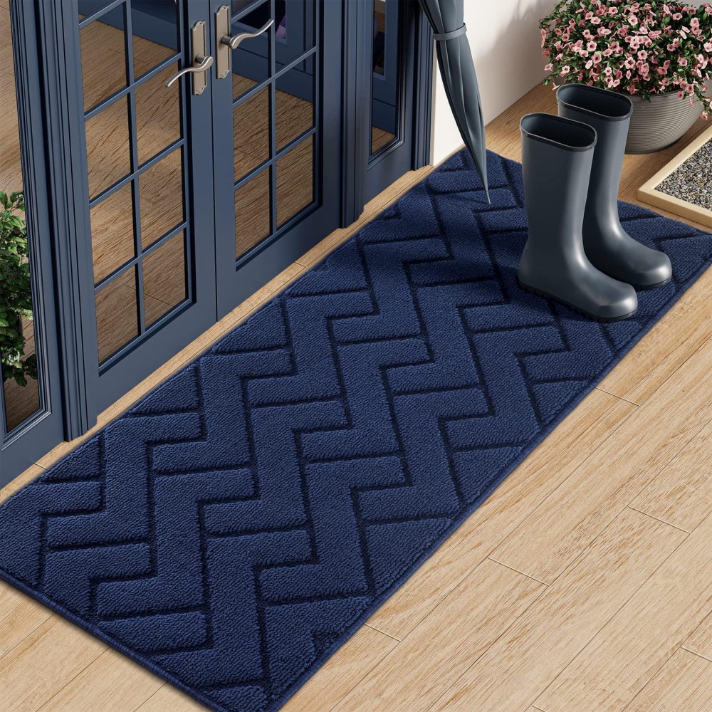 Hicorfe Indoor Doormat Front Back Door Mat Rubber Backing Non Slip Door Mats 20X48 Absorbent Resist Dirt Entrance Doormat In