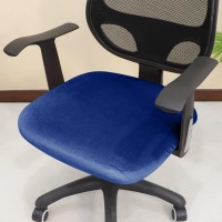 Forcheer Office Chair Seat Cover Stretchable Water Resistant Spandex Stretch Jacquard Computer Chair Slipcover For Desk Chairs Seat Velvet Sea Blue