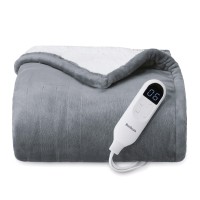 Bedsure Heated Blanket Electric Throw Soft Flannel Electric Blanket Heating Blanket With 4 Time Settings 6 Heat Settings W