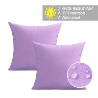 Vakado Outdoor Waterproof Throw Pillow Covers 18X18 Set Of 2 Decorative Purple Patio Furniture Cushion Cases Outside Decor For C