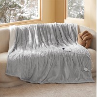 Bedsure Electric Blanket Twin Soft Ribbed Flannel Heated Blanket Heating Blanket With 10 Time Settings 6 Heat Settings And