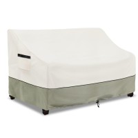 Lsongsky Outdoor 2-Seater Loveseat Cover,Patio Sofa Covers Fits Up To 58W X 32.5D X 31H Inches,100% Waterproof Heavy Duty Patio Furniture Covers,Beige & Gray-Green