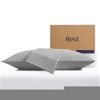 Rest Evercool Cooling Pillow Cases Standard 2 Pillowcase For Sensitive Skin Silver Infused Fabric For Hygienic Sleep Silky