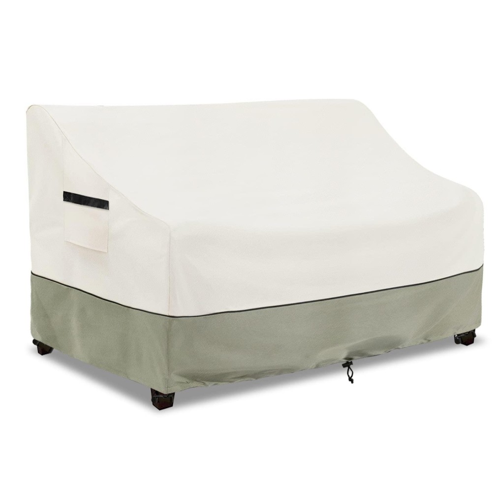 Lsongsky Patio 3-Seater Sofa Cover,Outdoor Couch Cover Fits Up To 76W X 32.5D X 33H Inches,100% Waterproof Heavy Duty Patio Furniture Covers,Beige & Gray-Green