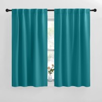 Nicetown Blackout Curtains And Drapes For Kitchen Peacock Teal Color 42 Inches Wide By 50 Inches Long 2 Panels Set Thermal