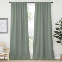 Nicetown Window Treatment Room Darkening Draperies Greyish Green Color 52 Width X 108 Drop Room Darkening Blackout Curtains