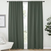 Nicetown Bedroom Blackout Draperies And Window Treatment- (Dark Mallard Color) 52 Width X 72 Length  2 Panels Set  Solid Blackout Curtain Panels