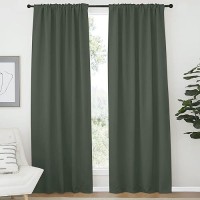 Nicetown Bedroom Blackout Draperies And Window Treatment- (Dark Mallard Color) 52 Width X 72 Length  2 Panels Set  Solid Blackout Curtain Panels