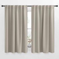 Nicetown Blackout Curtains Window Drapes Natural Color 52 Inches W By 63 Inches L Set Of 2 Blackout Curtain Panels For Boy