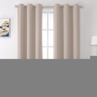 Dualife Room Darkening Window Draperies Curtain Panels - Thermal Insulated Grommet Curtains For Cafe (Set Of 2 Panels Warm Taupe/Rose Tan  34 By 45 Inch)