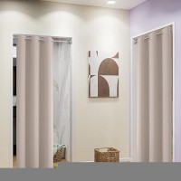 Dualife Room Darkening Window Draperies Curtain Panels - Thermal Insulated Grommet Curtains For Cafe (Set Of 2 Panels Warm Taupe/Rose Tan  34 By 45 Inch)