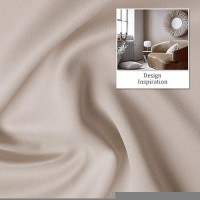 Dualife Room Darkening Window Draperies Curtain Panels - Thermal Insulated Grommet Curtains For Cafe (Set Of 2 Panels Warm Taupe/Rose Tan  34 By 45 Inch)