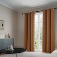 Dualife Dark Oak Brown Grommet Room Darkening Curtains 52 X 72 Inches  2 Panels