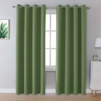 Dualife Sage Green Boho Blackout Curtains 90 Inches Long For Bedroom And Living Room Thermal Insulated Blackout Curtains With Gr