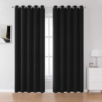 Dualife Blackout Room Divider Curtains For Large Windows 8 Ft Tall - Privacy Drapes For Patio Sliding Door 60 Inches Wide X 96 Inches Long 2 Panels