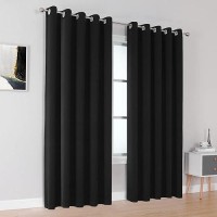 Dualife Blackout Room Divider Curtains For Large Windows 8 Ft Tall - Privacy Drapes For Patio Sliding Door 60 Inches Wide X 96 Inches Long 2 Panels