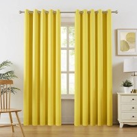 Dualife Yellow Grommet Room Darkening Curtains 60 X 90 Inches  2 Panels