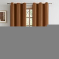 Dualife Blackout Curtains 84 Inches Long Sleek Narrow Curtains For Small Window Laundry Office Fall Luxury Decor Doorway Curtain Panels(2 Panels  Dark Oak Golden Brown  W34 X L84)