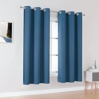 Dualife Midnight Grommet Room Darkening Curtains 42 X 72 Inches  2 Panels