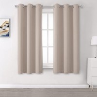 Dualife Room Darkening Window Draperies Curtain Panels For Bedroom - 54 Inches Long Thermal Insulated Grommet Curtains For Cafe (Set Of 2 Panels Warm Taupe 34 By 54 Inch)