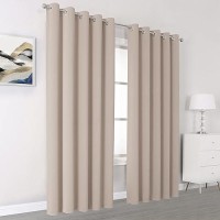 Dualife Curtains 96 Inches Long For Bedroom Thermal Insulated Curtain Panels With Grommet Room Darkening Widow Drapes/Draperies 60X96 Inch 2 Panels Warm Taupe