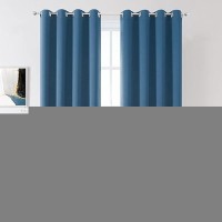 Dualife Midnight Grommet Room Darkening Curtains 52 X 72 Inches  2 Panels