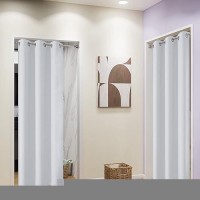 Dualife Room Darkening Curtains 2 Panels Set 63 Inches Long - Nursery Curtain Panels Thermal Insulated Silver Grommet Light Blocking Drapes For Bedroom (34 By 63 Inch Grommet Top Greyish White)