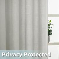 Lamit 72 Inch Linen Curtains For Bedroom Grommet Thick Linen Textured Privacy Drapes Light Filtering Burlap Curtains For Farmho