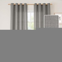 Lamit Grey Linen Curtains For Bedroom 108 Inch Faux Linen Textured Light Filtering Privacy Drapes Burlap Panels For Farmhousel