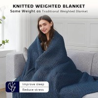 Lagraty Knitted Weighted Blanket 48X72 20Lbs Cooling Chunky Knit Heavy Blanket For Adults Braided Crochet Throw Thick Cab